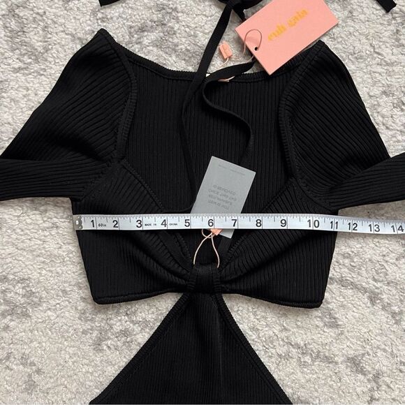 Cult Gaia NEW Small Enzo Ribbed Maxi Dress Cutout Bodycon Minimalist Sexy Party - Picture 9 of 11